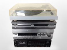 A Yamaha Natural Sound Stereo Turntable PF-30, a further Yamaha Compact Disk Player CDX-396,