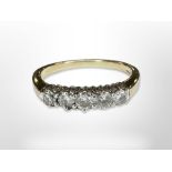 An 18ct gold five stone diamond ring, size N CONDITION REPORT: 3.