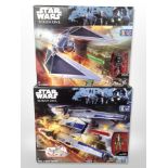 Two Hasbro Star Wars Rogue One figures, Rebel U-Wing Fighter and Tie Striker, boxed.