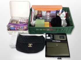 A group of cosmetic products and fragrances, lady's bag, Steven Madden handbag and purse gift set,