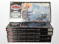 Five Kenner Star Wars the Empire Strikes Back Hoth Ice Planet Adventure Game sets, boxed.