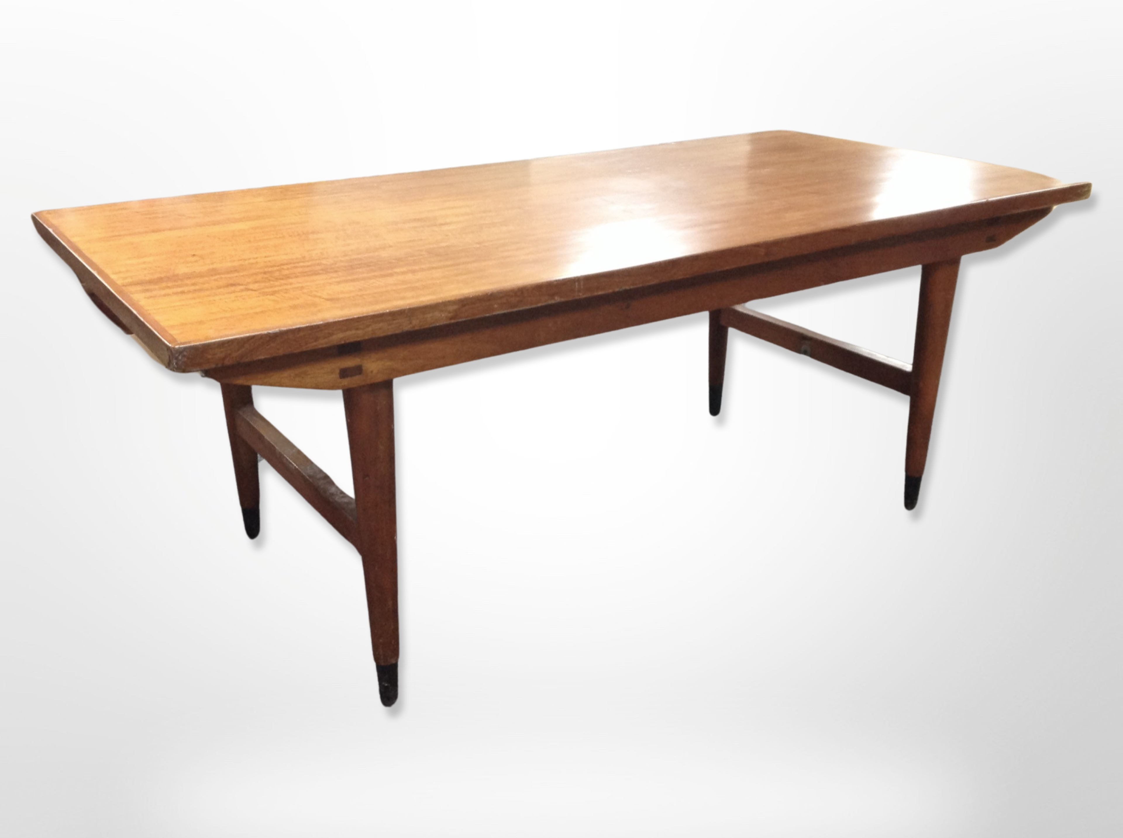 A Gordon Russell mahogany and rosewood rectangular dining table,