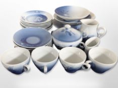 Approximately 23 pieces of Bing and Grøndahl blue and white tea china.