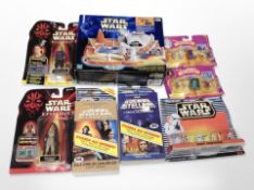 A group of Hasbro Star Wars Episode I figures, Micro Machines toys, etc.