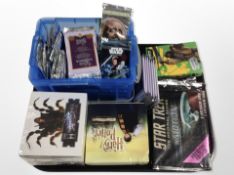 A group of trading cards to include Star Trek, Harry Potter, Warhammer, The Heaven's Will, etc.