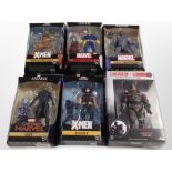 Five Hasbro Legends Series Marvel and X-Men figures,