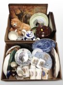 Assorted Royal commemorative mugs, Wedgwood Danbury Mint collector's plates, other ceramics,