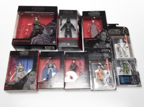 Nine Hasbro Star Wars the Black Series figures, boxed.