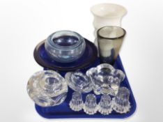 A group of Scandinavian glass ware including Royal Copenhagen crystal bowl,