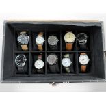 A collection of ten military style watches (10)