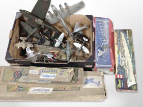 A group of vintage scale aircraft modelling kits including Revell and several model aircraft.