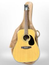 A Royal model Y-265 acoustic guitar by Kevin Chilcott in soft carry bag.