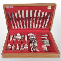 A teak-cased canteen of Viners EPNS cutlery.