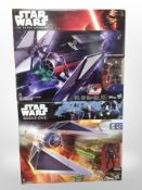 Two Hasbro Star Wars models, First Order Special Forces Tie Fighter, and Tie Striker, boxed.