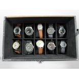 A collection of ten military style watches (10)