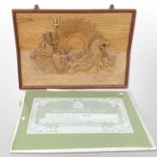 A London and North Eastern Railway embroidery in frame depicting the Flying Scotsman,