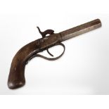 A 19th-century percussion cap boot pistol, length 20cm.