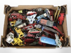 A collection of play-worn diecast vehicles including Corgi, Dinky, etc.