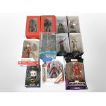 11 DC Collectibles and other figurines including DC and Marvel, boxed.