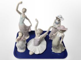 Five Nao figures including ballerinas, etc.