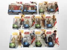 12 Hasbro Star Wars figurines, boxed.