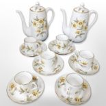 A 14-piece Crown Staffordshire coffee service.