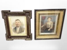 Two Victorian portrait photogravures,
