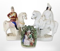 A Staffordshire figure of King Edward on horseback, height 33cm,