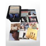 A collection of vinyl LP records including Billy Idol, Joan Armatrading, Sinéad O'Connor,
