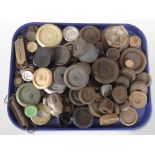 A large quantity of cast-iron weights of various sizes, Salter pocket scale, etc.