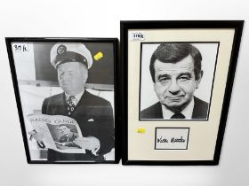 Walter Matthau : A black and white photograph, mounted with signature, 40cm x 27cm,
