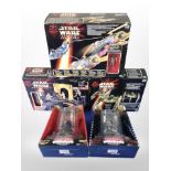 Five Hasbro Star Wars Episode I figurines, boxed.