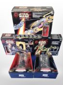 Five Hasbro Star Wars Episode I figurines, boxed.
