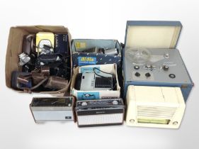 An Aldis colour slide projector, a Soundmaster reel to reel, vintage radio including Roberts,