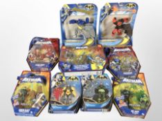 Nine Mattel Batman figurines, boxed.