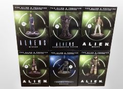 Six Eaglemoss Hero Collector Alien franchise figurines.