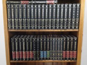 A collection of Encyclopedia Britannica volumes