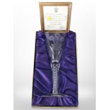 A limited edition Stuart crystal wine goblet, no.