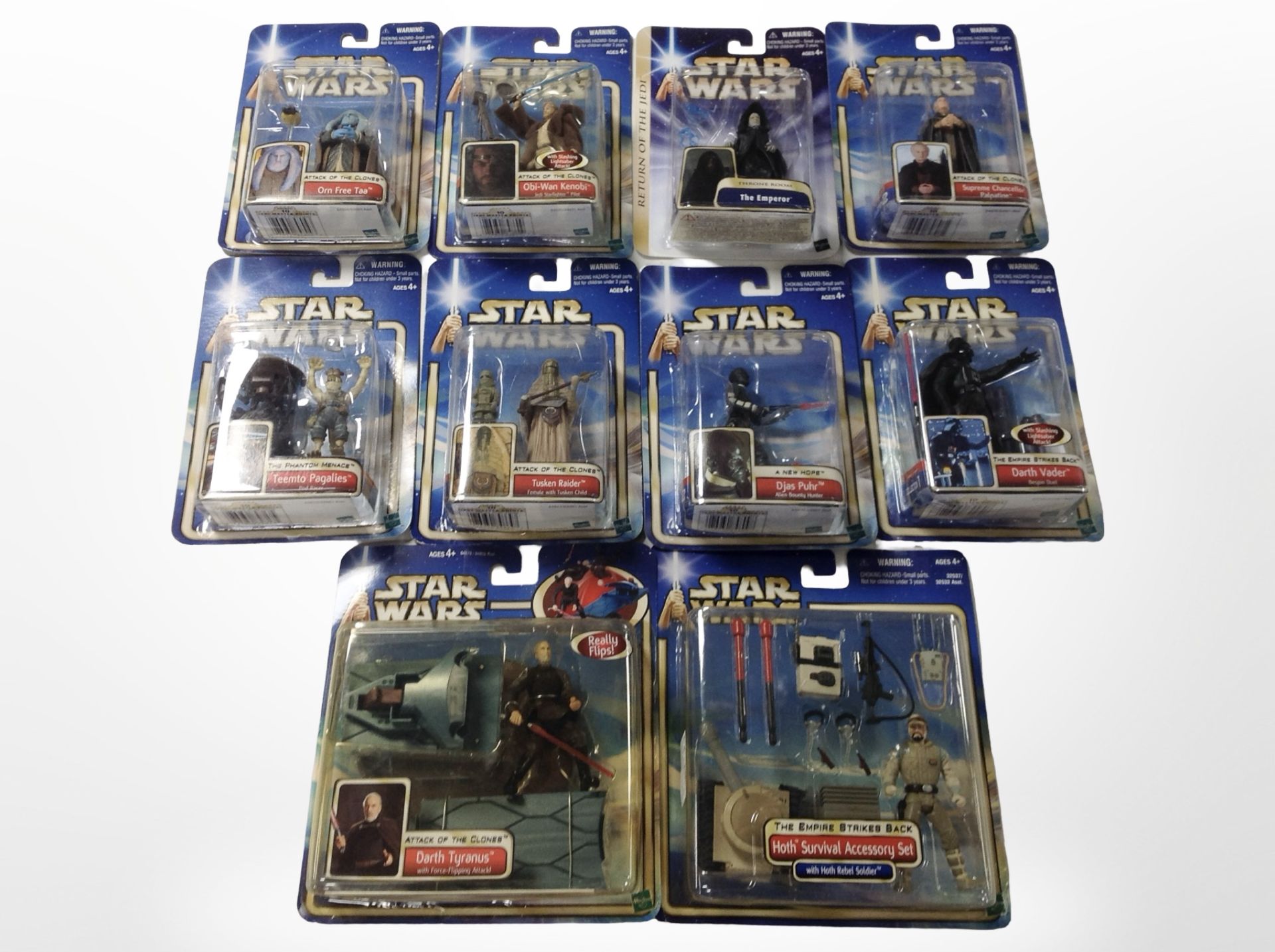 10 Hasbro Star Wars prequel figurines, boxed.