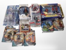 A group of Mattel and other figures including Transformers, Harry Potter, Thundercats, etc.