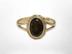 A 9ct gold garnet signet ring, size J CONDITION REPORT: 1.