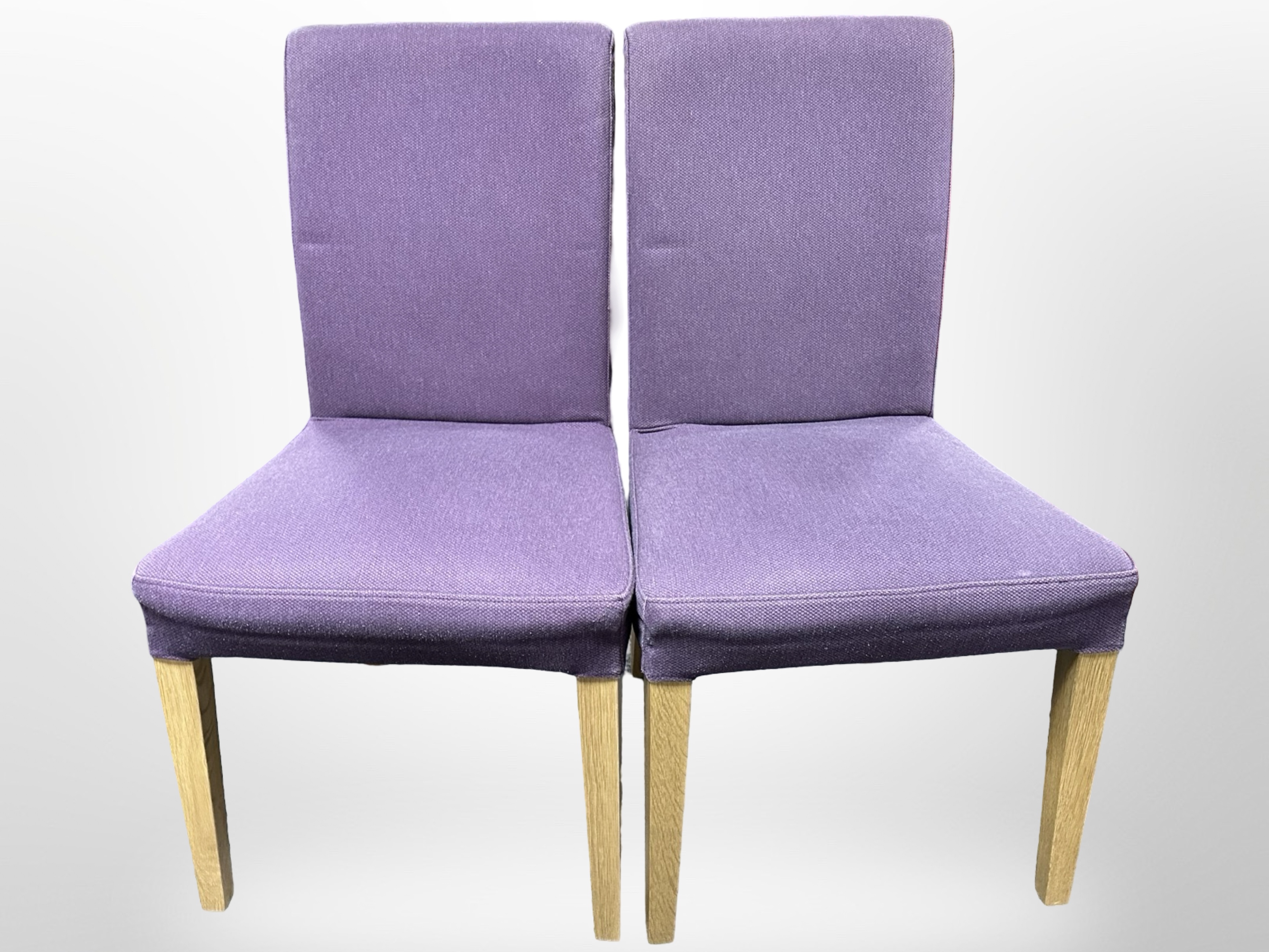 A set of six Ikea dining chairs in purple upholstery - Image 2 of 2