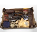 A vintage telephone, a Boys Brigade leather belt with clasp, folding pocket knife,