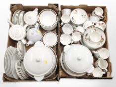 A quantity of Steelite International Albalite porcelain dinner wares, Ashbury dinner wares, etc.