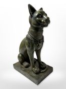 A large Egyptian style cat figure,