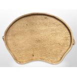 Robert 'Mouseman' Thompson (1876-1955) : An oak kidney-shaped tray with twin mouse signature,