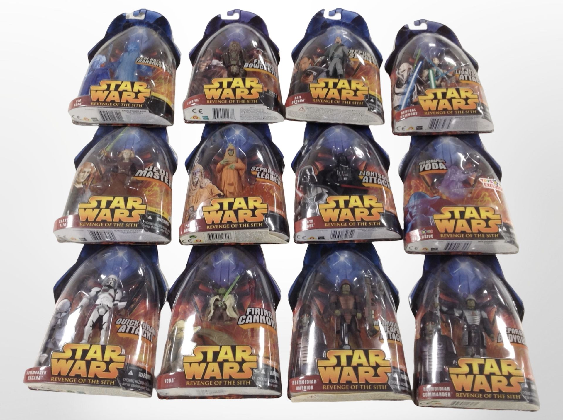 12 Hasbro Star Wars Revenge of the Sith figurines, boxed.