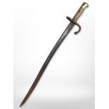 A French model 1866 Chassepot bayonet, lacking scabbard.