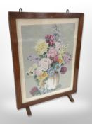 A tapestry fire screen,