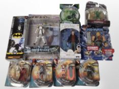 A group of Bandai and other figures including Thundercats, Harry Potter, War Lands, etc.